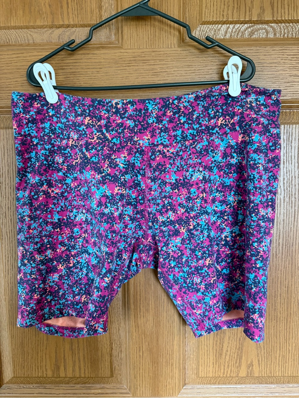 Women’s Floral Print Bike Shorts - Pink & Teal